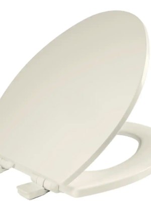 BEMIS Atwood Elongated Soft Close Enameled Wood Closed Front Toilet Seat in Biscuit Removes for Easy Cleaning, Never Loosens 1560SLOW 346 - The Home Depot